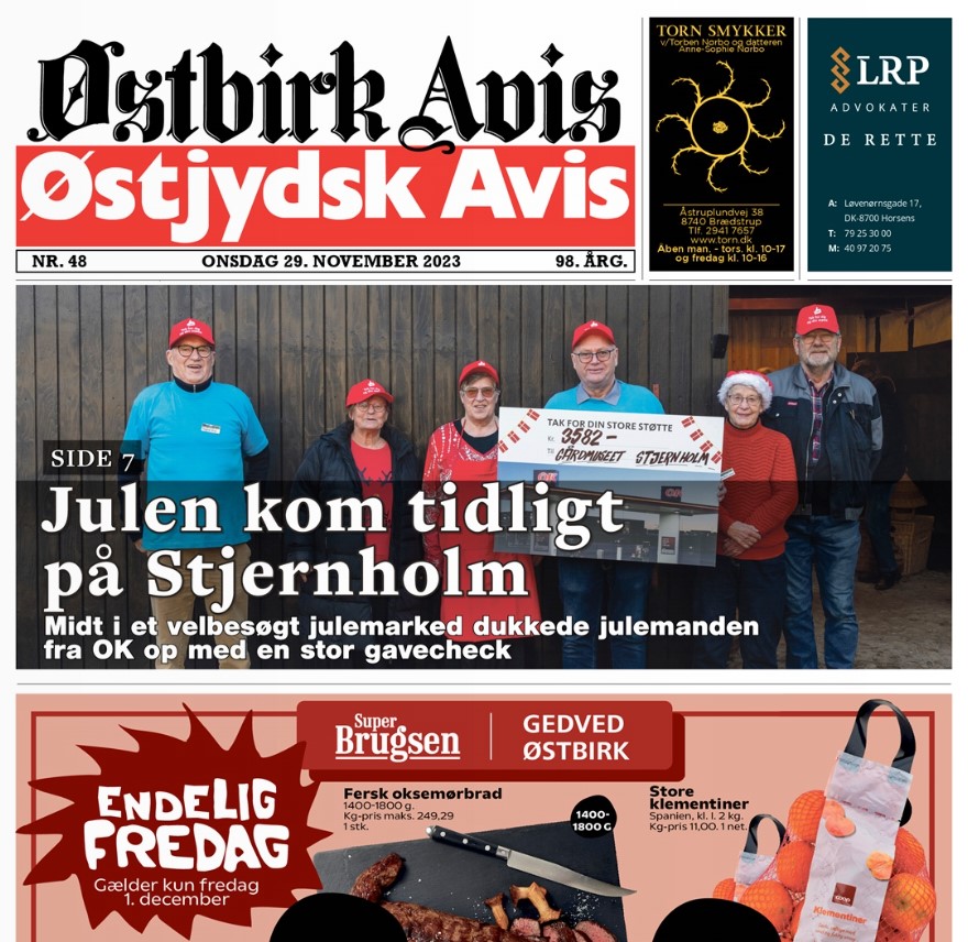 Østbirk Avis forside uge 48