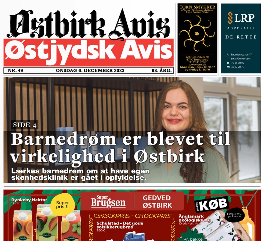 Østbirk Avis forside uge 49