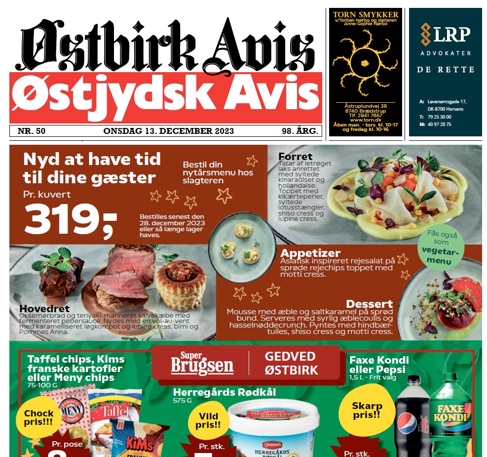 Østbirk Avis forside uge 50