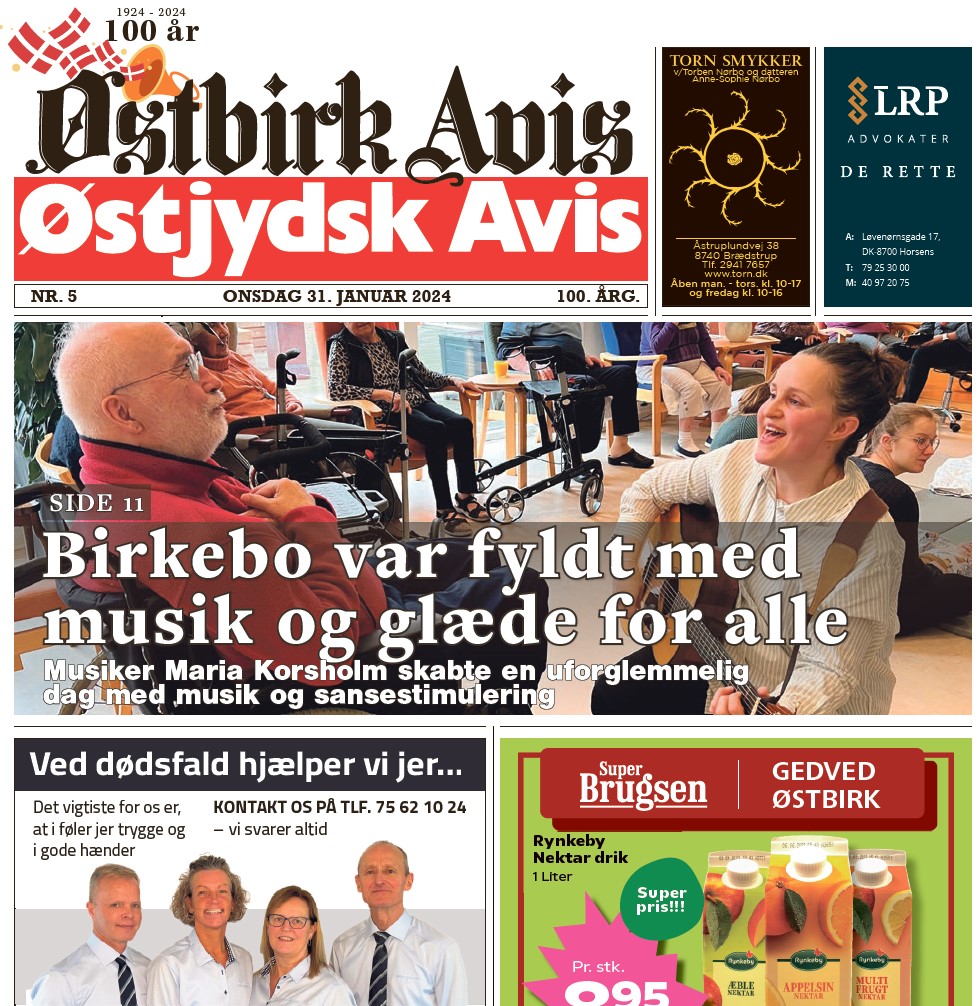 Østbirk Avis forside uge 5