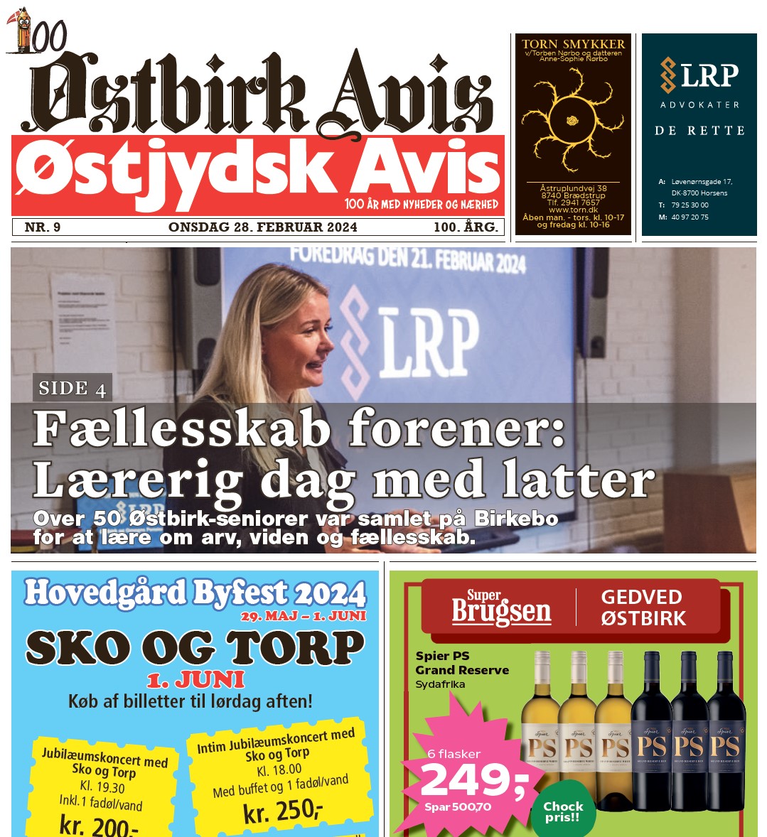 Østbirk Avis forside uge 9