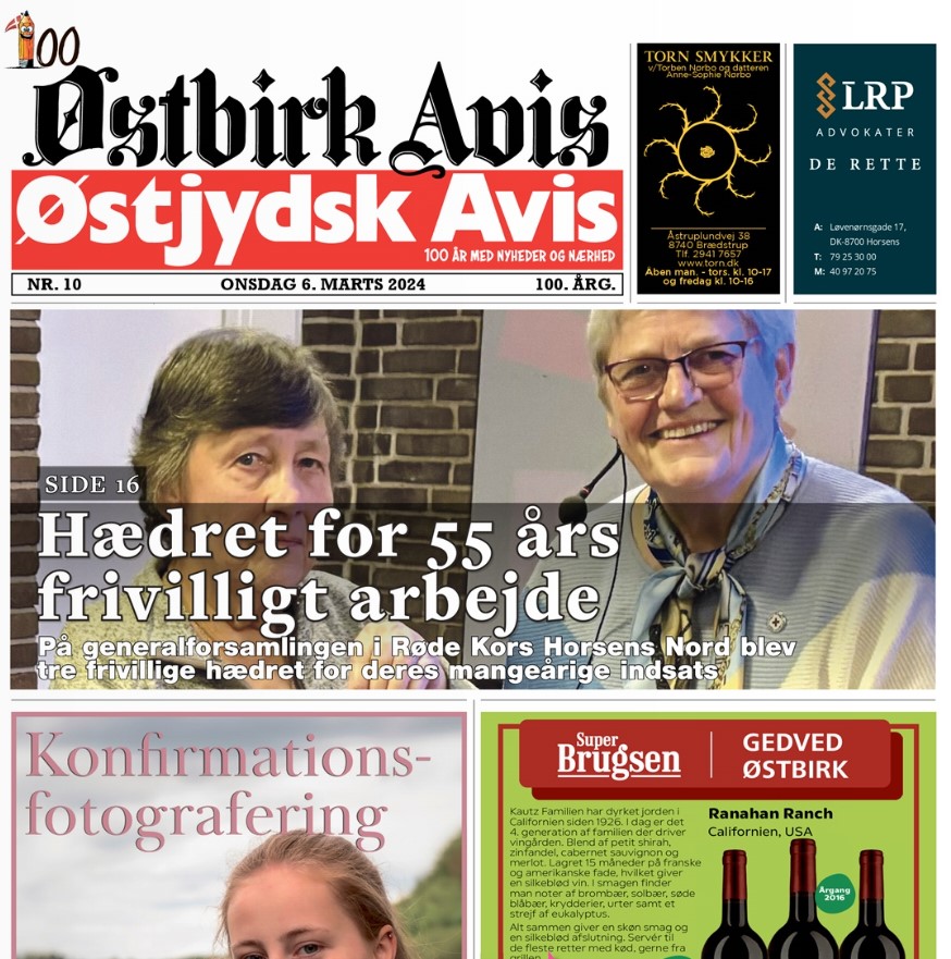 Østbirk Avis forside uge 10