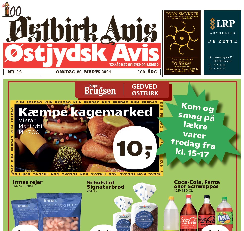 Østbirk Avis forside uge 12