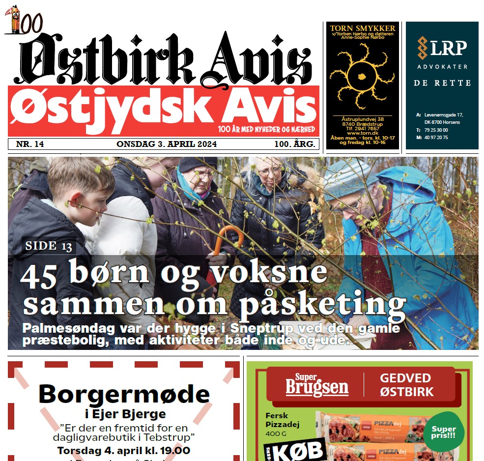 Østbirk Avis forside uge 14
