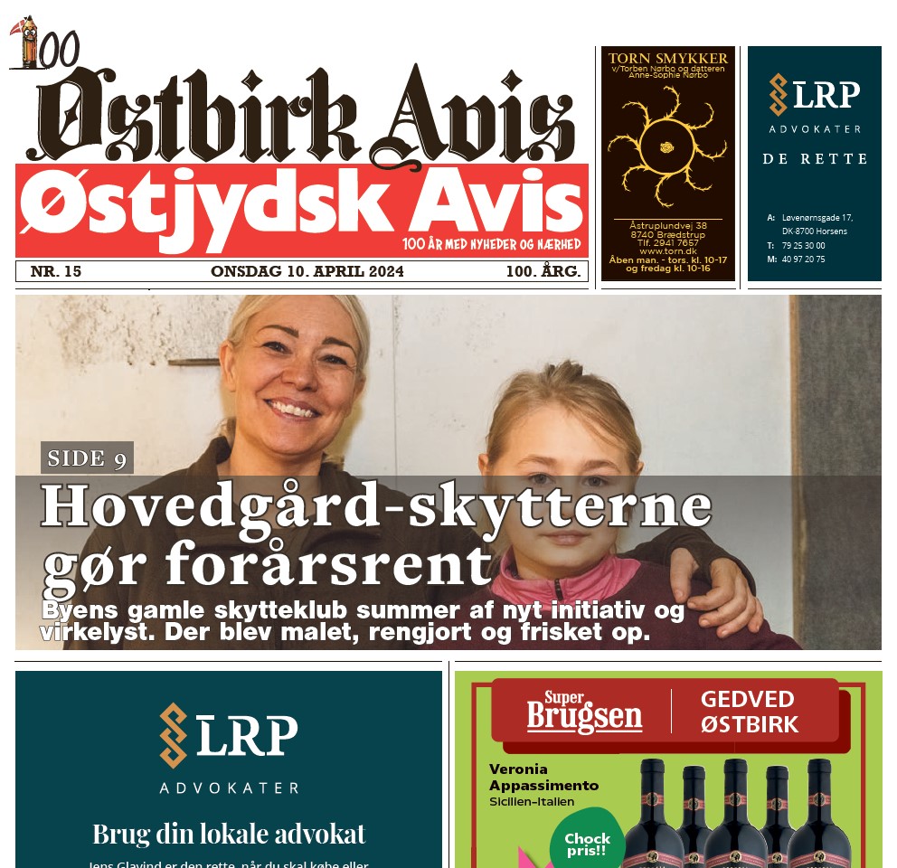 Østbirk Avis forside uge 15