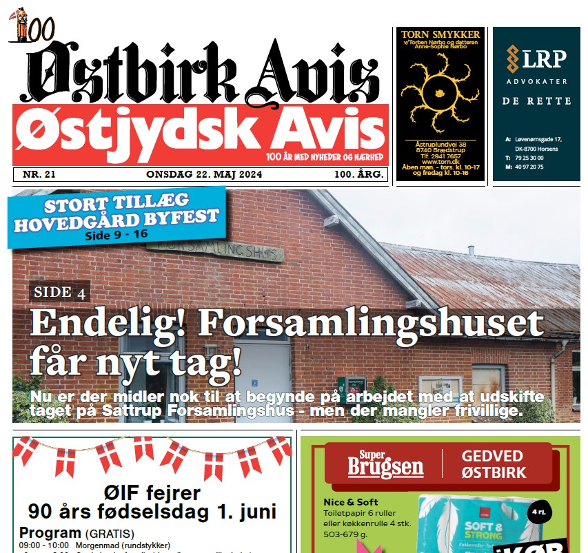 Østbirk Avis forside uge 21