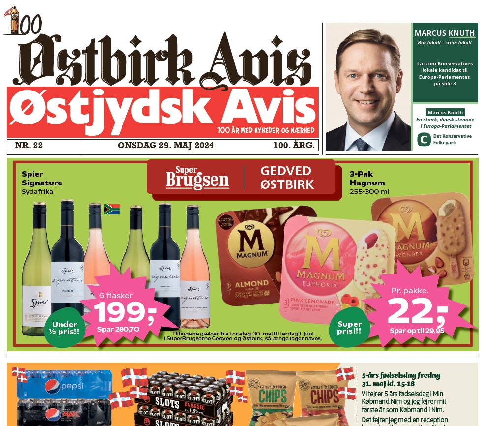 Østbirk Avis forside uge 22