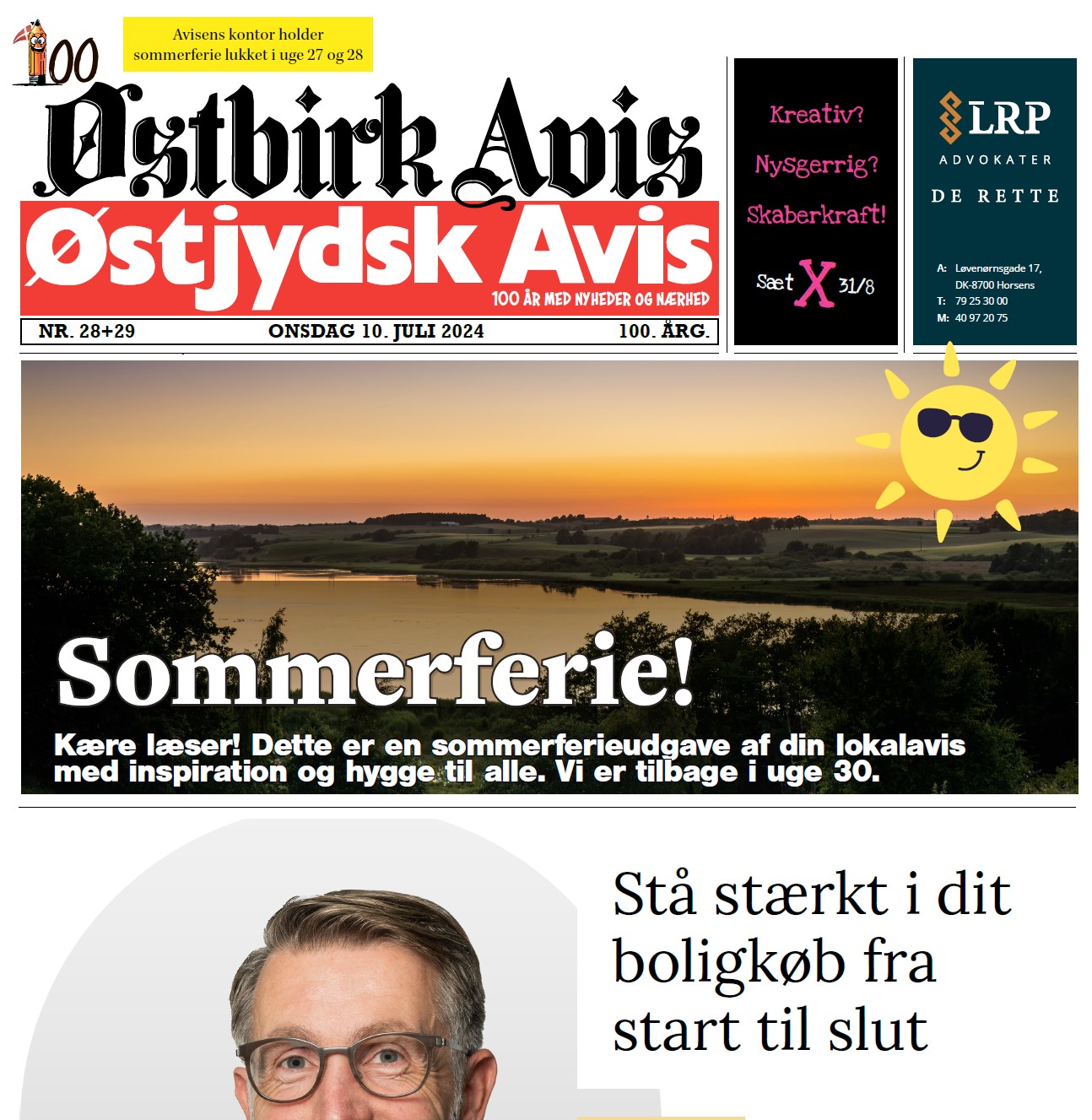 Østbirk Avis forside uge 28