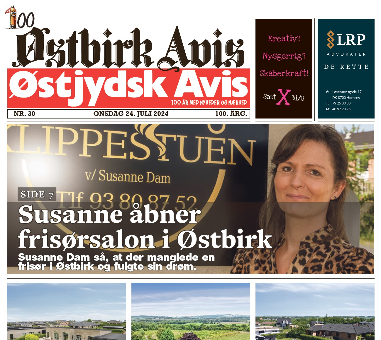 Østbirk Avis forside uge 30