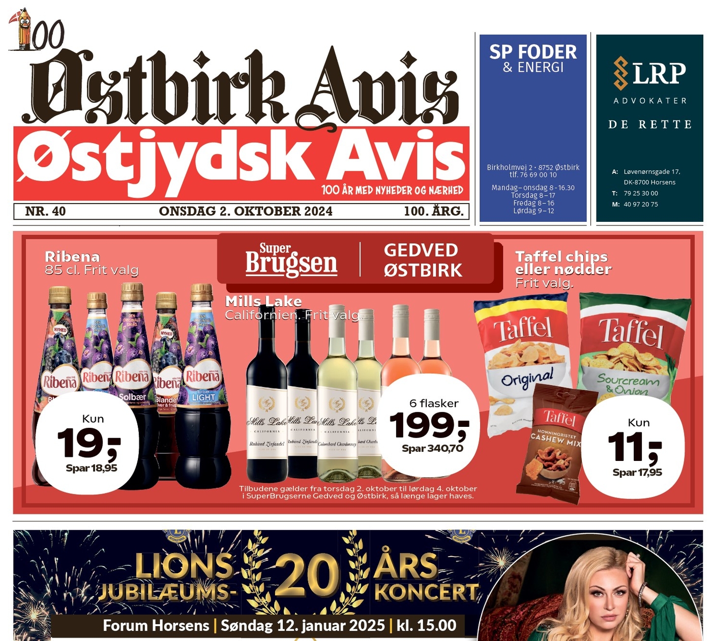 Østbirk Avis forside uge 40