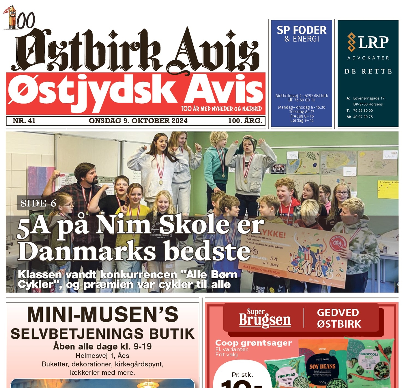 Østbirk Avis forside uge 41