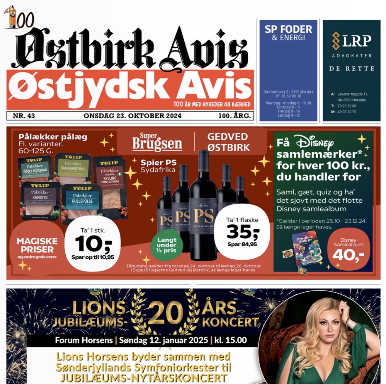 Østbirk Avis forside uge 43