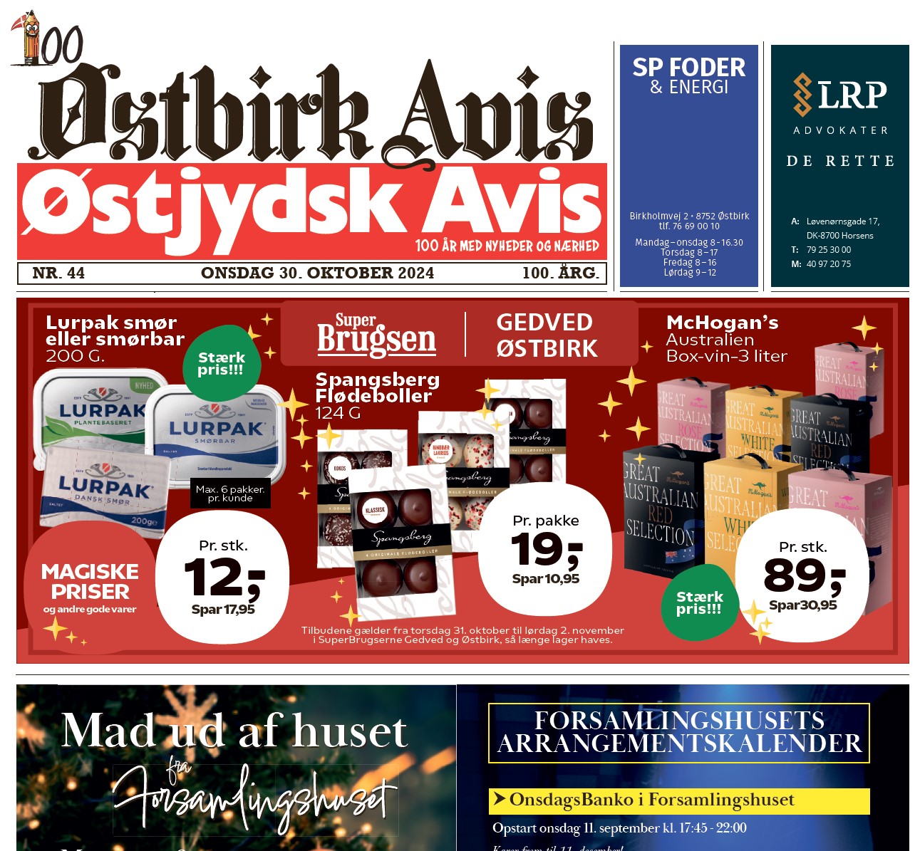 Østbirk Avis forside uge 44