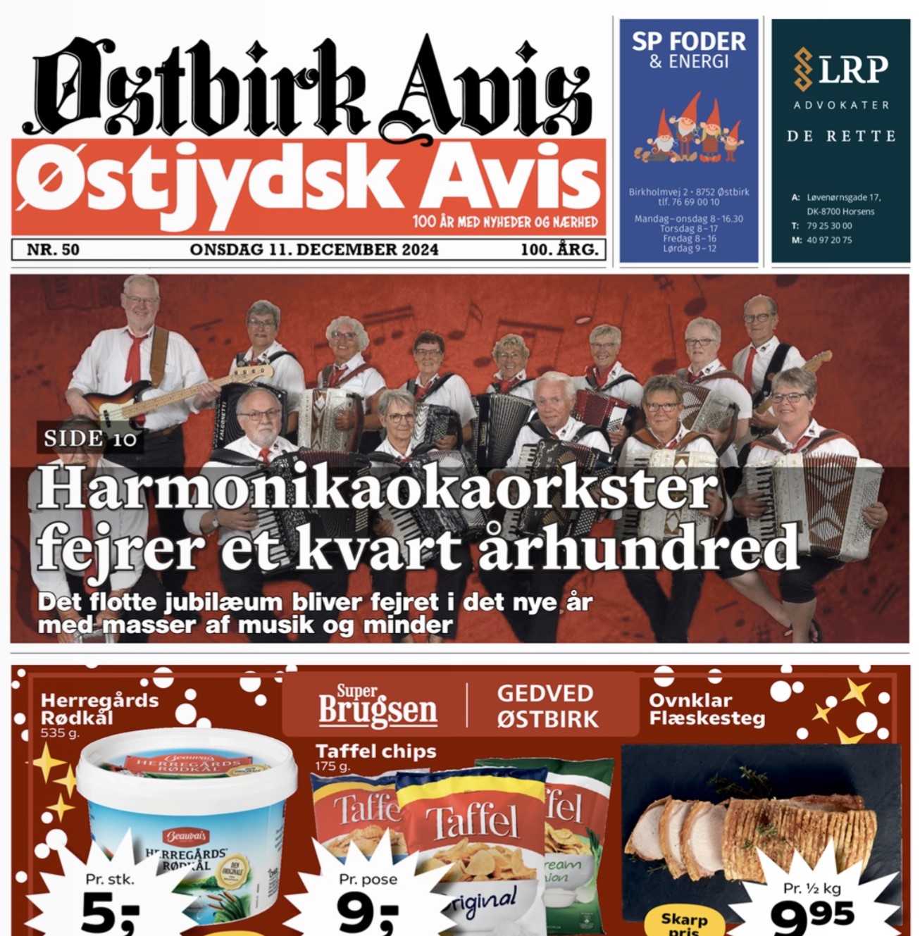 Østbirk Avis forside uge 50
