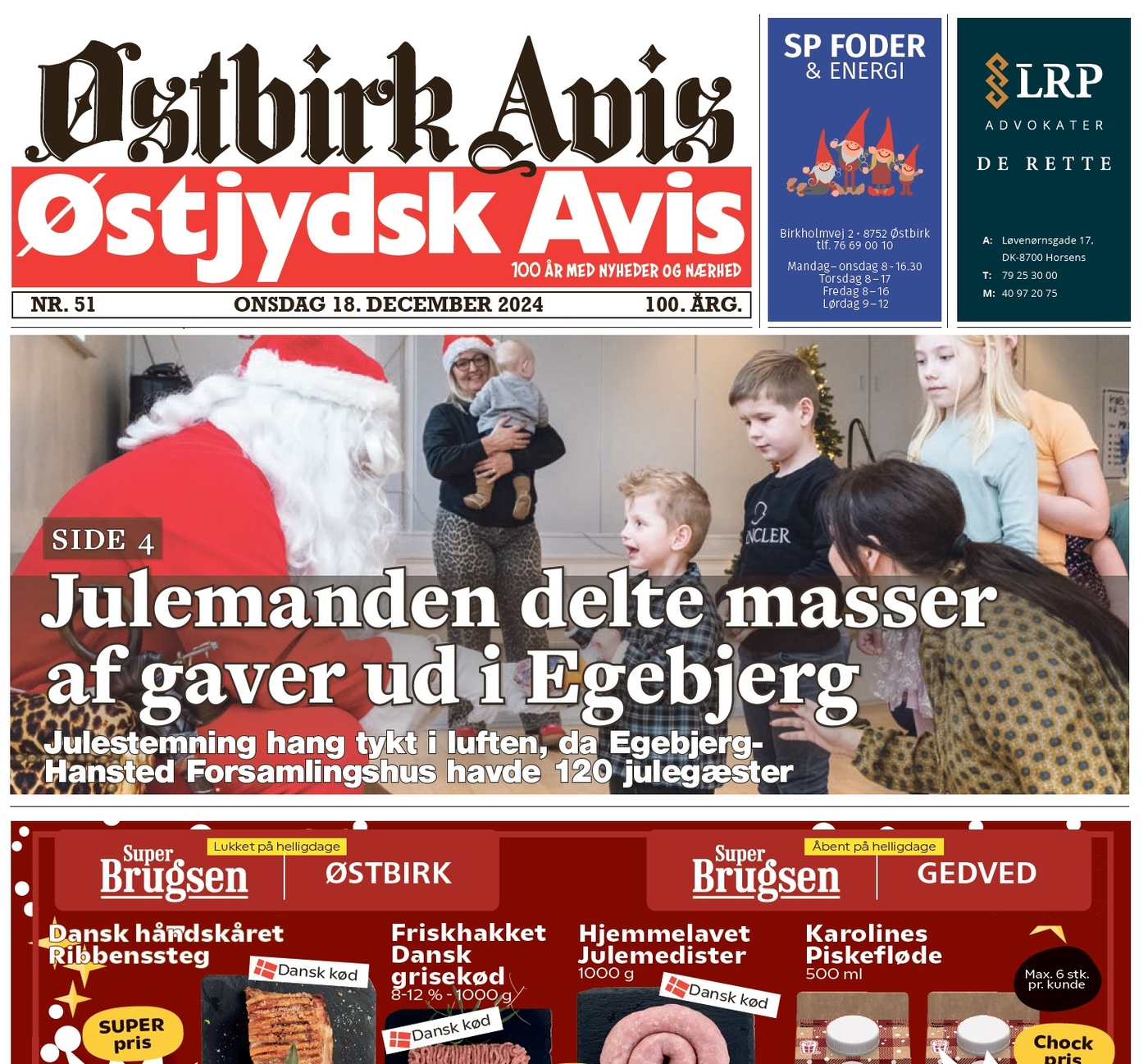 Østbirk Avis forside uge 51
