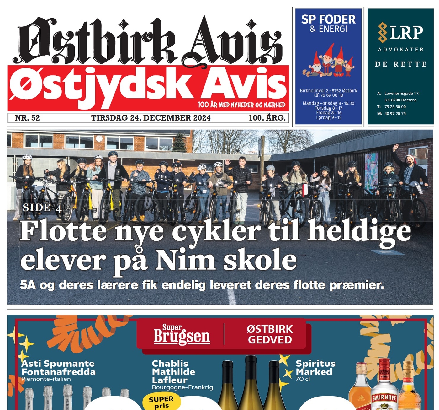 Østbirk Avis forside uge 52