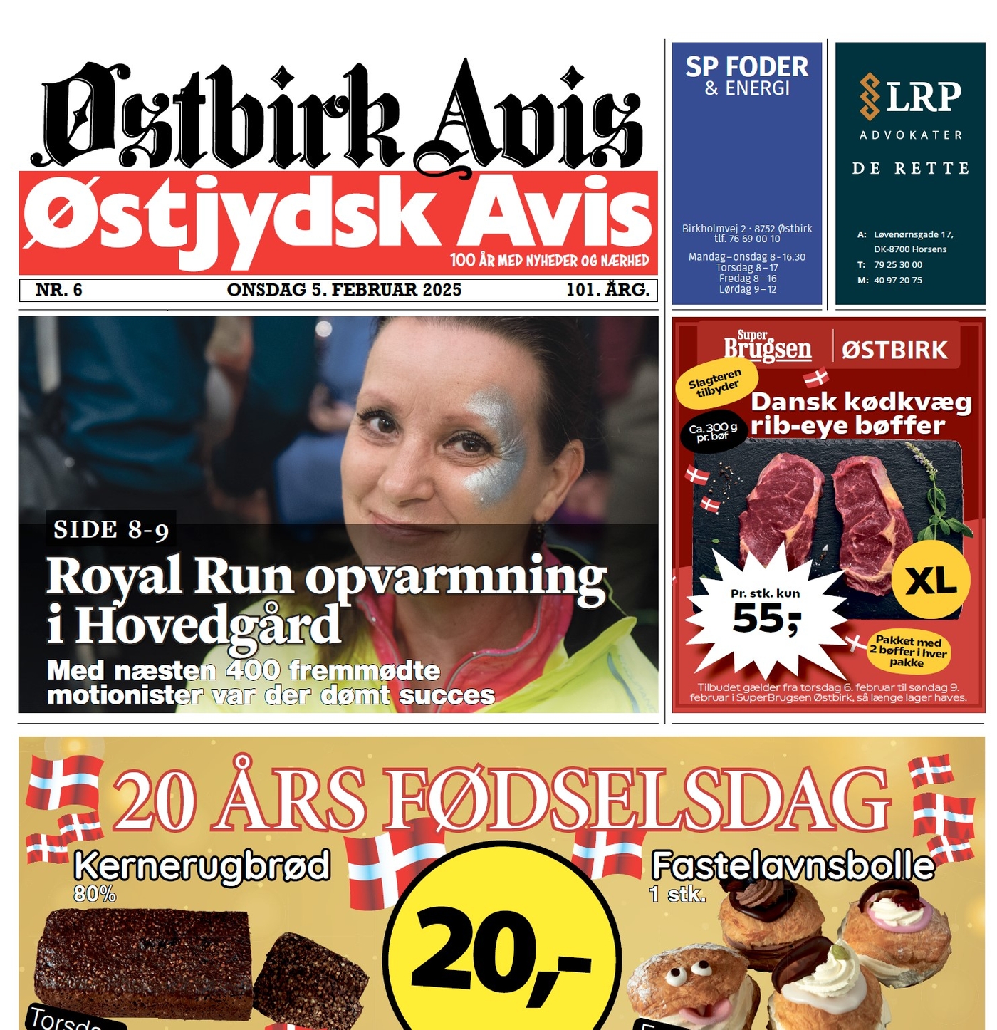 Østbirk Avis forside uge 6