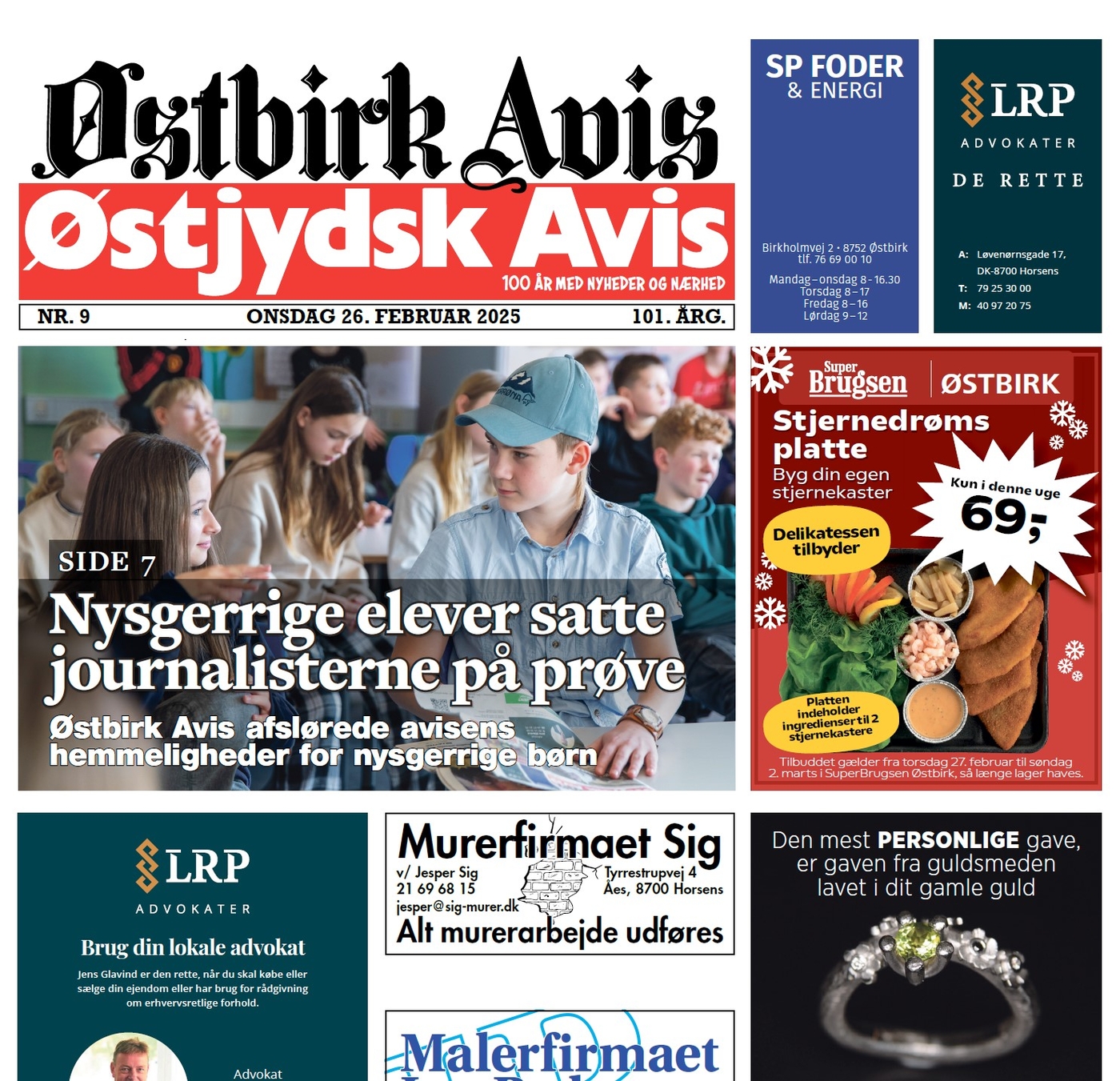 Østbirk Avis forside uge 9
